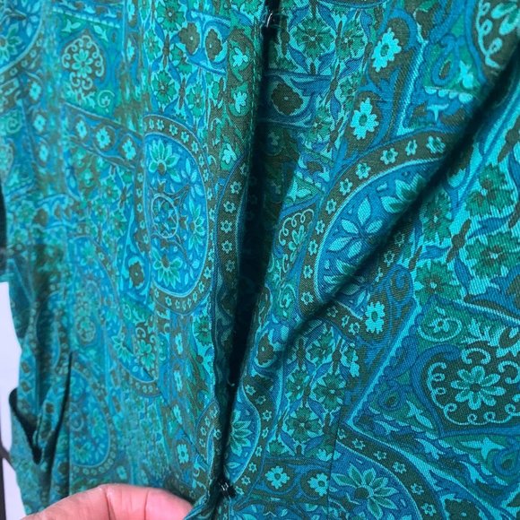 RELOMS Vintage Mandala Paisley Button Down Dress Green Women's Size 20 - Picture 4 of 12